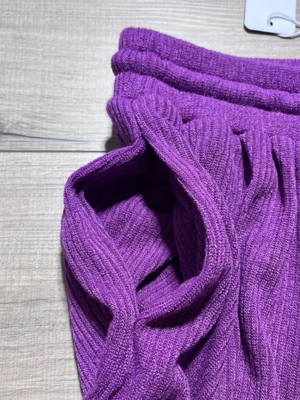Dear Scarlett Womens Wide Leg Ribbed Pull On Pants Size Large Purple - Picture 9 of 12